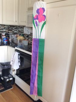 Windsock with iris flower