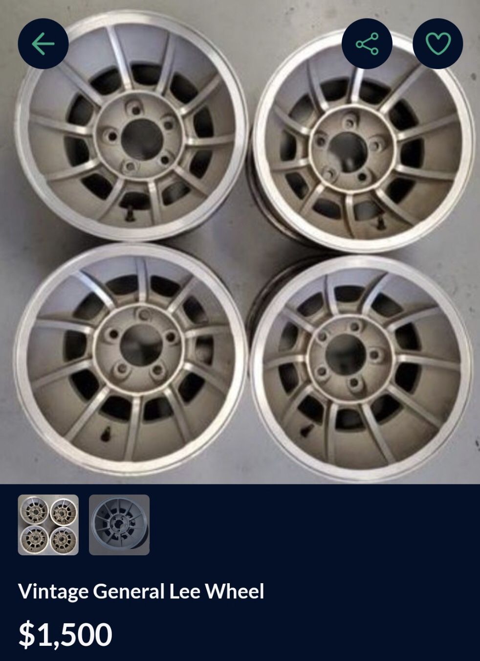Set Of 4 Rare Orginal General Lee Rims For Vehicle Car