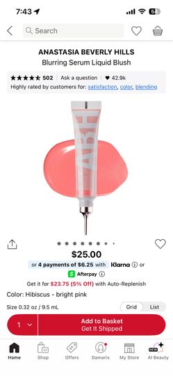 ANASTASIA Blurring Serum Liquid Blush