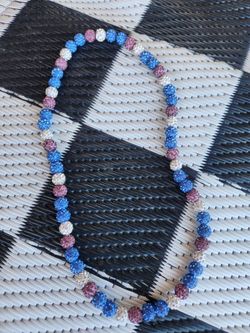 Baseball Necklace Rhinestone Drip