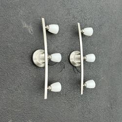 2 -24 Inch Used Nickel Bathroom Wall Lights