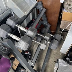 Dumbbell Set With Rack And Bench