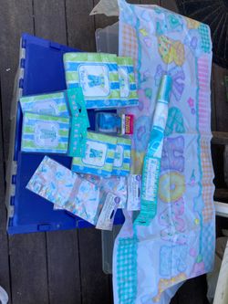 NEW Baby Shower party Supplies, straws, banner, napkins, balloons, treat bags