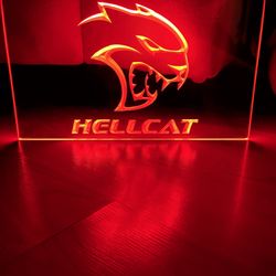 HELLCAT LED NEON RED LIGHT SIGN 8x12
