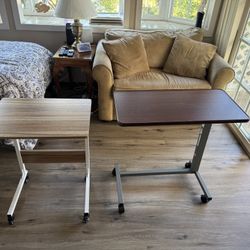 Adjustable Height Rolling Side Tables