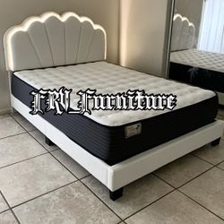 New Full Bed Frame With Mattress 
