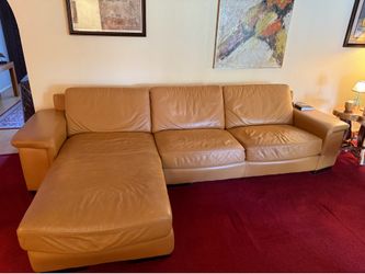 Omnia Mercedes Leather Sectional with Chaise – 126′′ – Arizona Leather