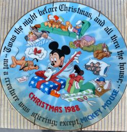 Disney collectors plate Christmas 1988 $35