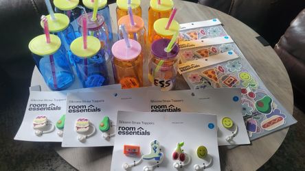 Glass Straw Tumblers Set