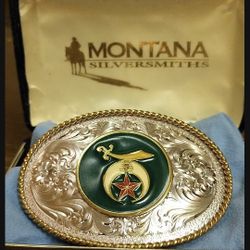 One of a kind 100% Silver/ Gold Shriners Belt Buckle !!