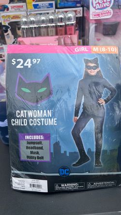 DC Catwoman Child Costume Girl Size M (8-10)
