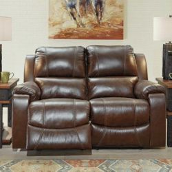 Rackingburg Mahogany Power Reclining Loveseat

