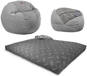 CordaRoy's Chenille Convertible Bean Bag Chair Bed QUEEN