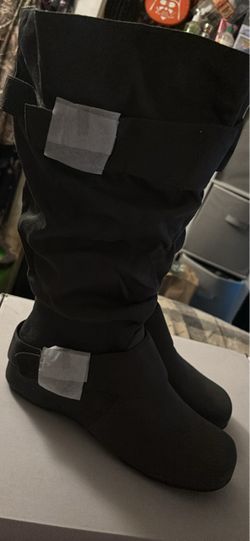 Black Knee-High Slouch Boots