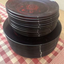 Set Of Plates And Glasses