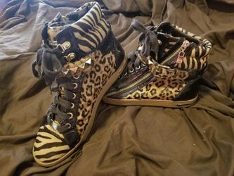 Michael Kors NIKKO High Tops Wedge Sneaker Dark Natural Leopard