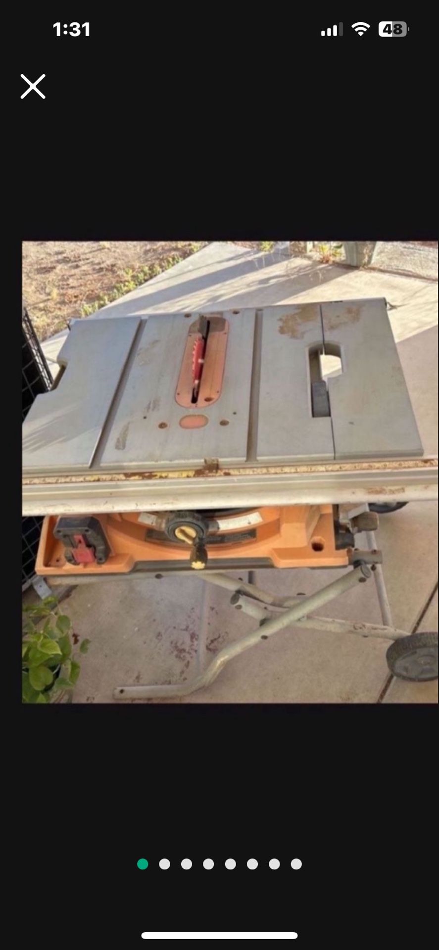 Rigid table saw with stand works good Missing 1 foot