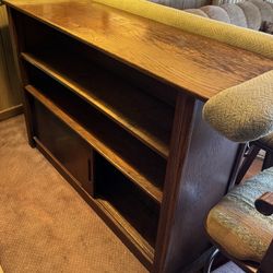 Wooden  Bar and (4) Bar Stools 