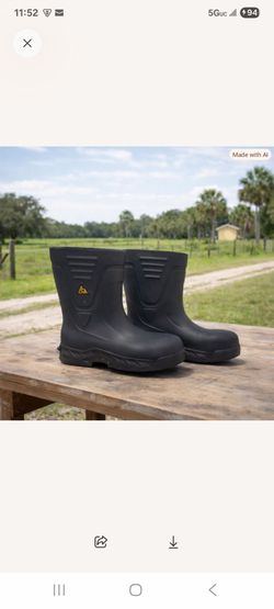 ACE Bullfrog Pro Waterproof Work Boots – Heavy-Duty Protection, Size 10–12, Like New
