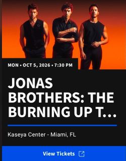 3 Tickets Jonas Brothers Concert
