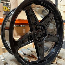 20" Stagger Rims Demon Gloss Black Wheels Set Of 4