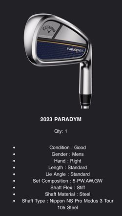 Set of Callaway Paradym Clubs | 5-PW, AW, GW