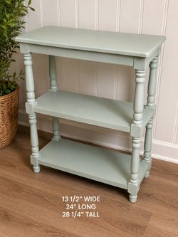Entryway shelving table