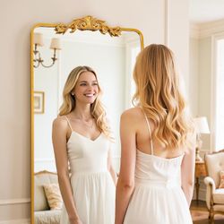 Gold Ornate Full-Length Floor Mirror