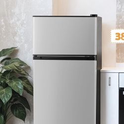 4.4 Cu.Ft Mini Fridge Freezer for Dorm/Office, 2-Door, Quiet