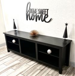Black Wood TV Stand Media Console