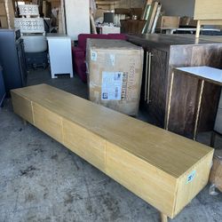 Thalo Modern Media Console Nordic Simple Solid Wood, Natural 