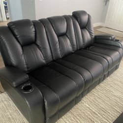 Barely Used Leather Couch 