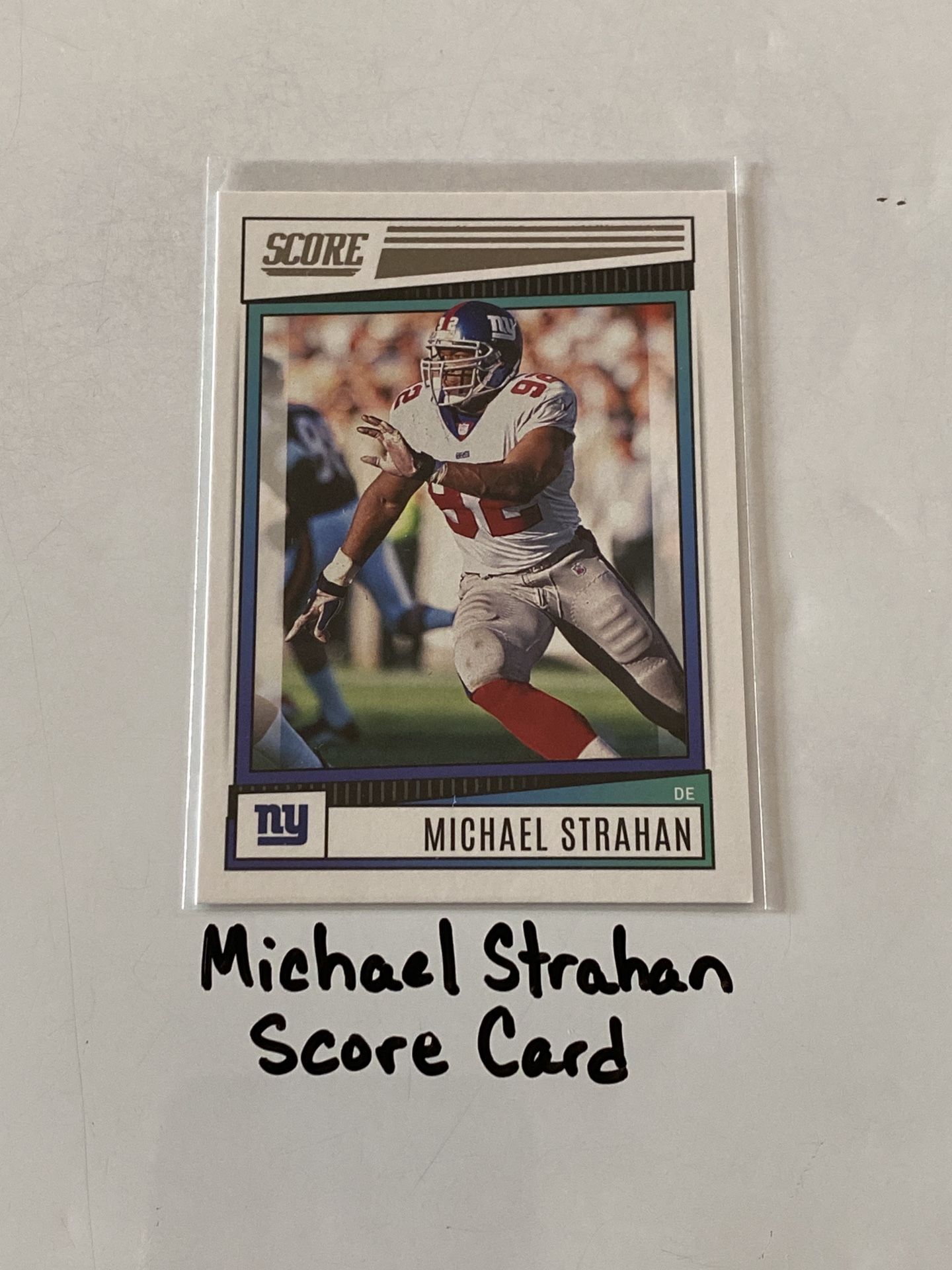 Michael Strahan New York Giants Hall of Fame DE Score Card.