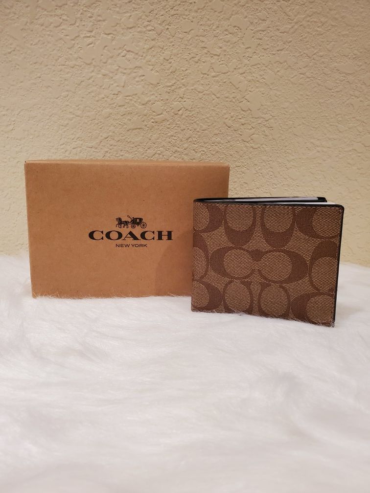 BROWN MEN'S COACH WALLET