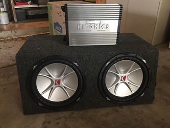 1200 watt Hifonics amp & Duel 12” Kicker subwoofers