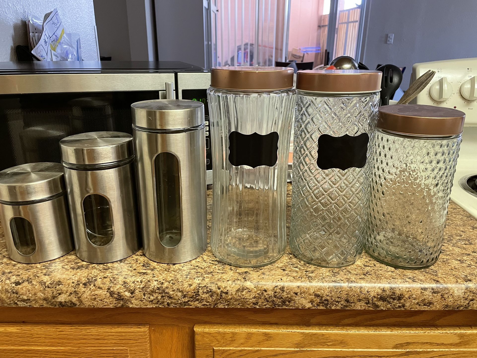 Variety Of Storage Jars W/ Lids 