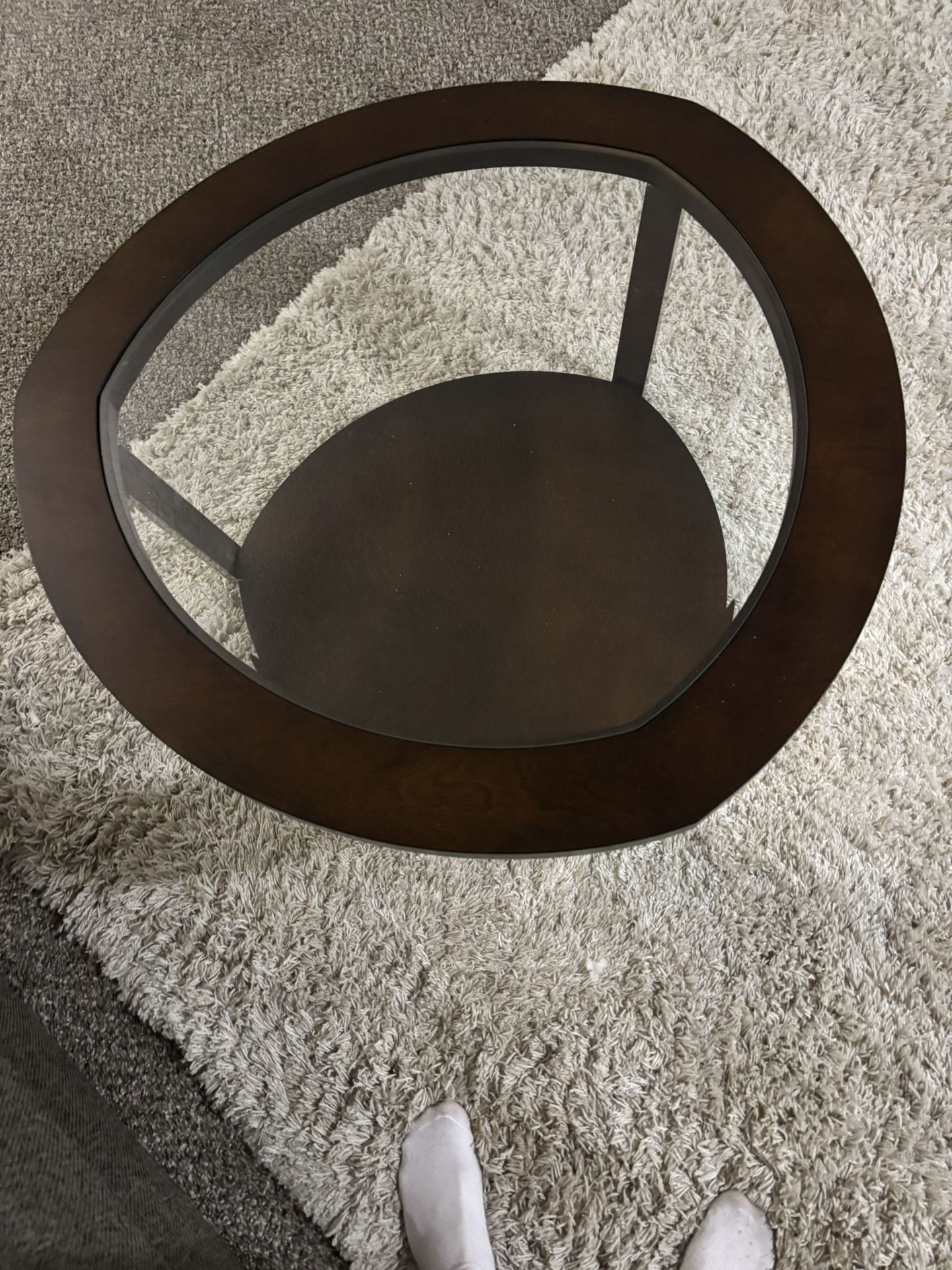 Living Room Glass Top Table Set