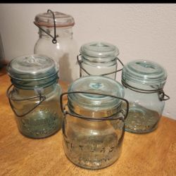 Group of Vintage Easy Seal Jars