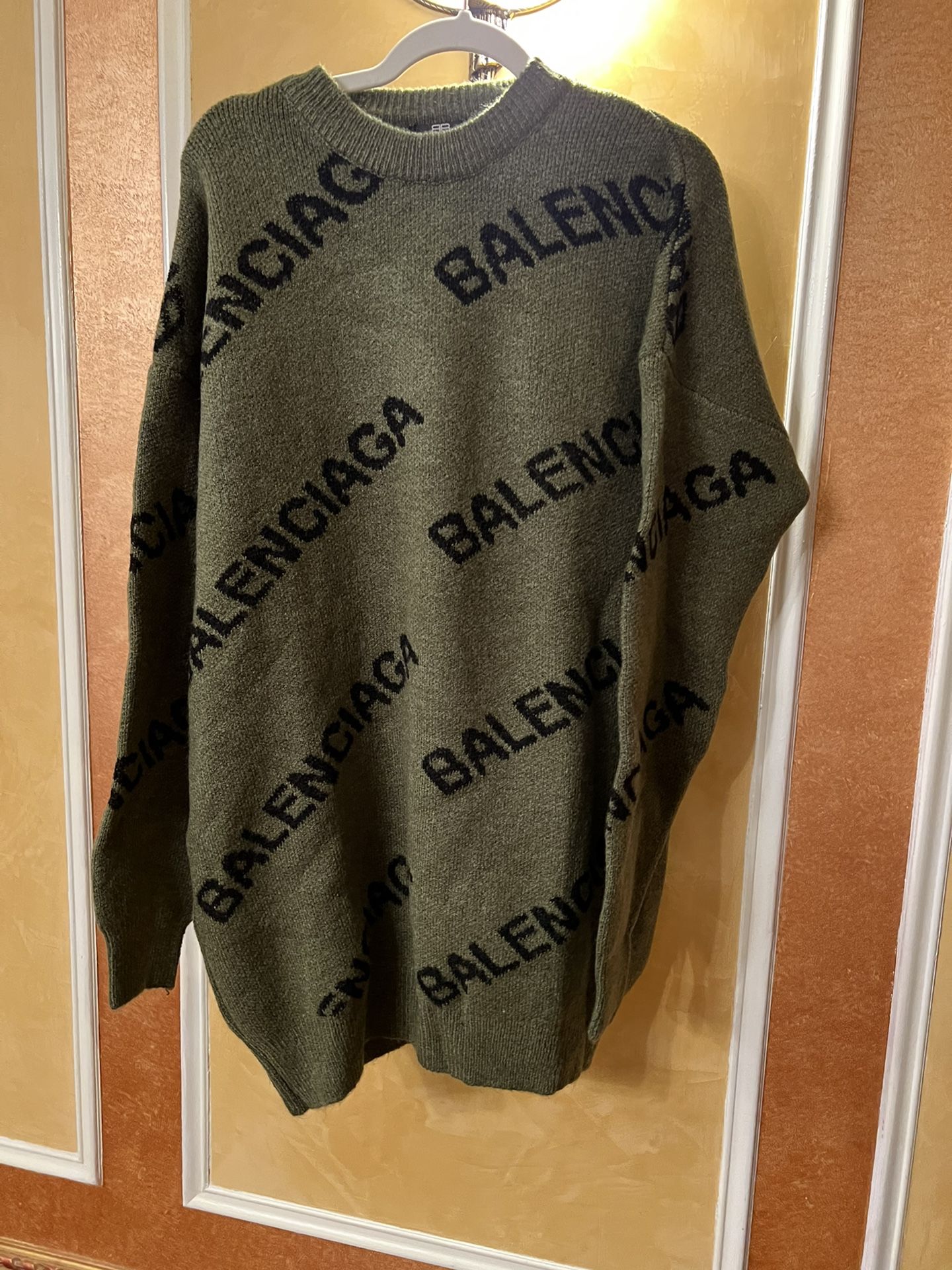 Balenciaga sweater olive hotsell