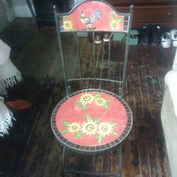 Roster Mosaic Cast Iron Folding Chair