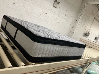 New mattress, boxprings and metal frame.