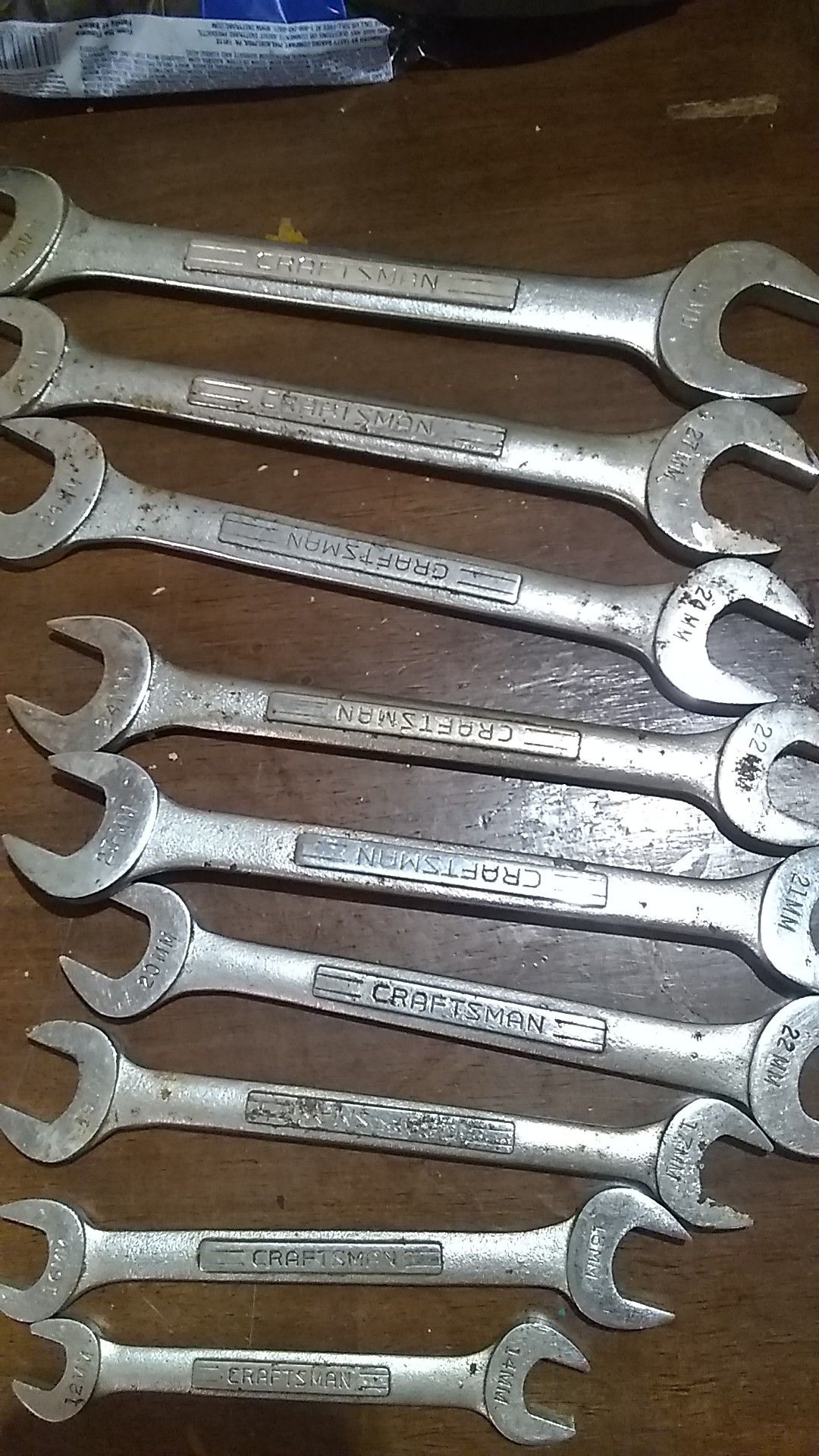 Craftsman metric wrenches. Ok condition works as it should.