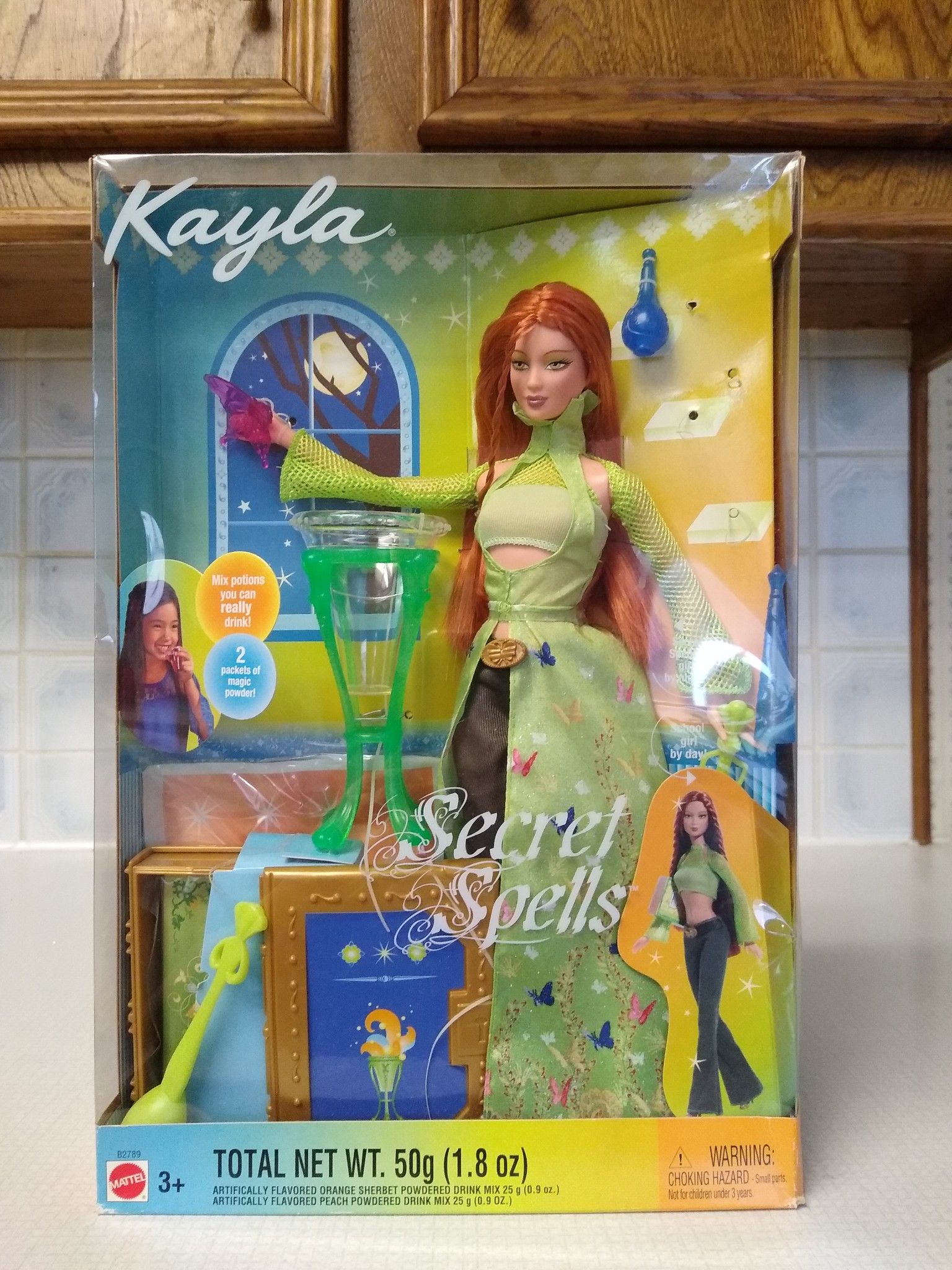 Kayla secret spells Barbie doll. From 2005.