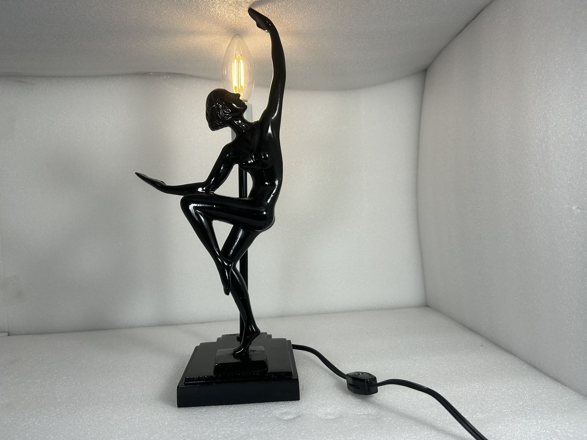 ART-DECO 1984 NUDE Lady Frankart Style Lamp BY MANN Black