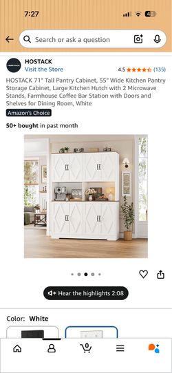 HOSTACK 71" Pantry Cabinet - NEW IN BOX - $280 OBO