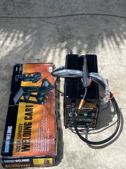 Welder and 100lb welding cart
