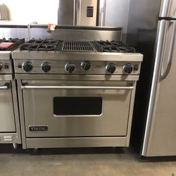 Viking 36”Wide All Gas Range Stove With Charbroil Grill 