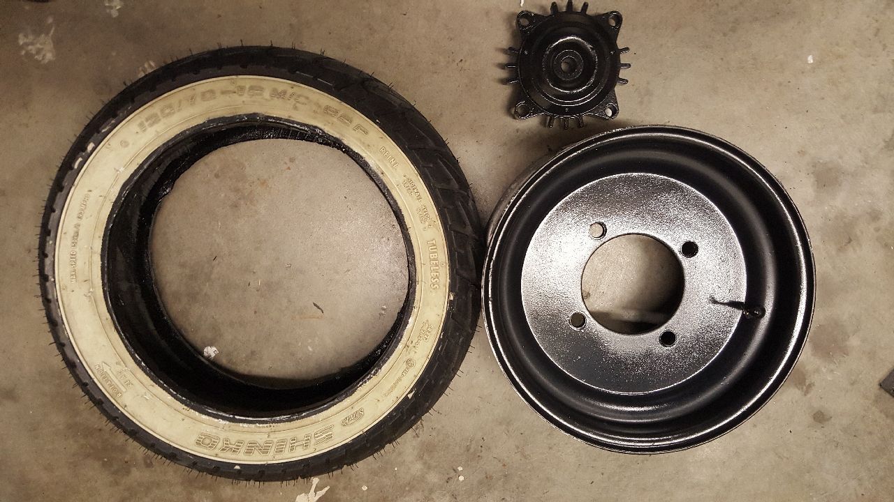 Ruckus mini fatty Douglas wheel, Shinko tire, Kymco hub. 12x5