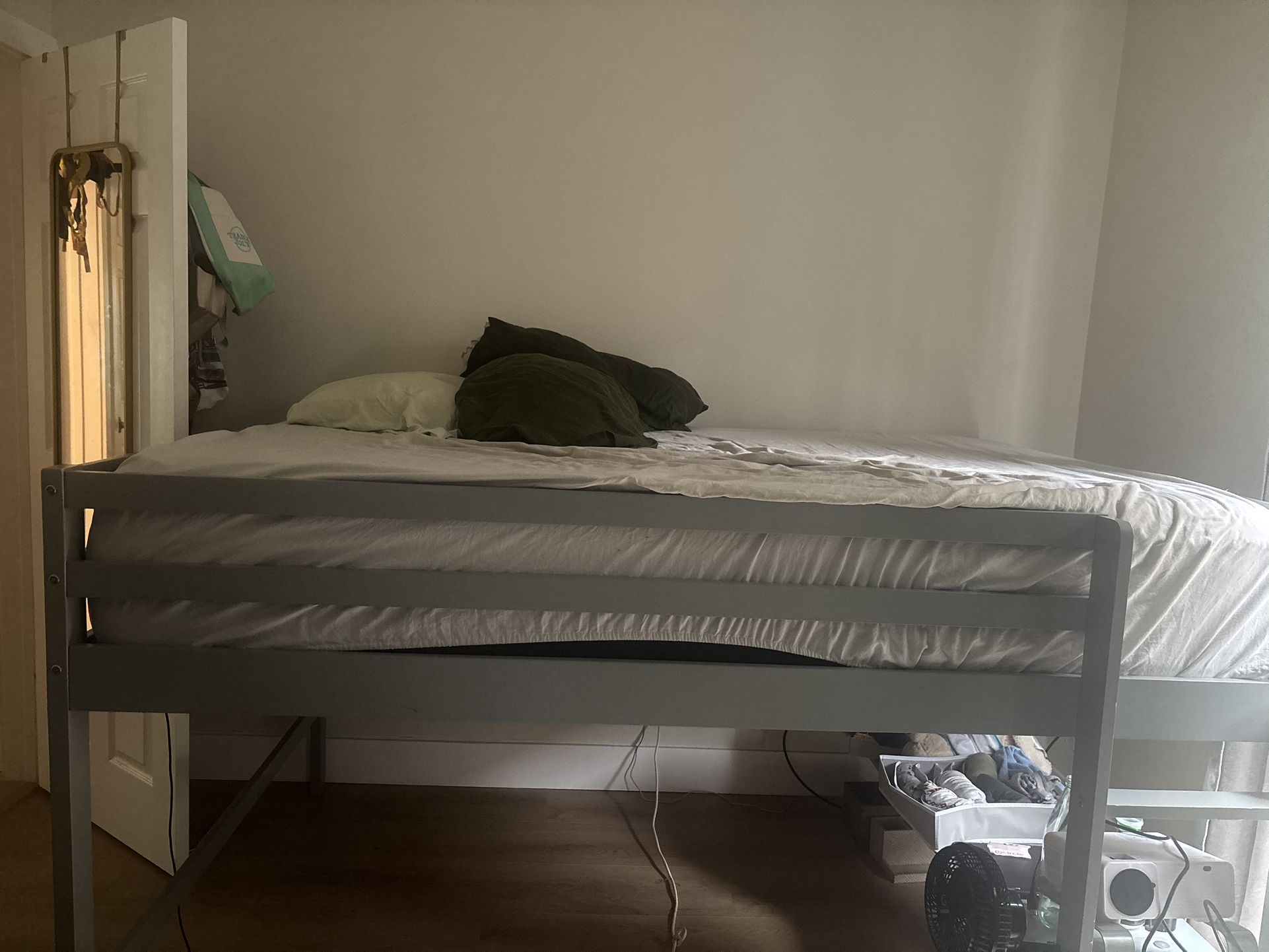 Loft Bed Full Size Solid Wood Dresser And Built In Shelving