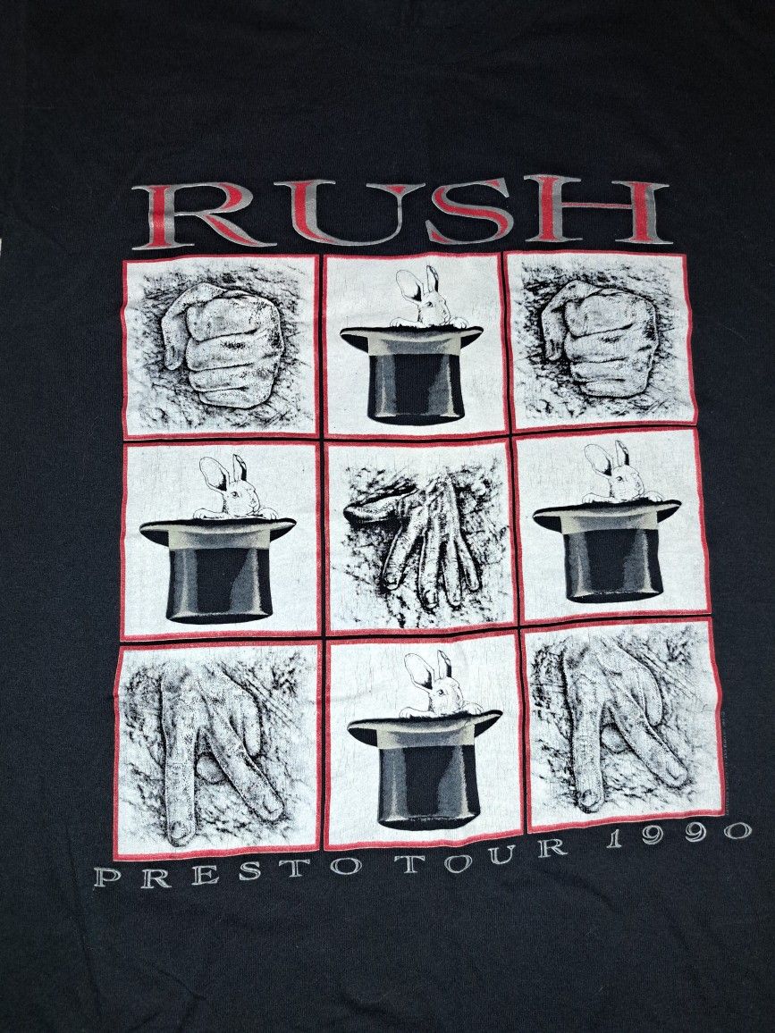 Rush Vintage T Shirt 1990 Presto Tour Concert Cities Rock Band LP